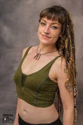 PIXIE CROP TOP Hippy Psytrance Festival Corset Back Party Goa Glastonbury 