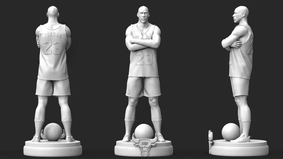 MICHAEL JORDAN, CHICAGO BULLS FIGURA RESINA PINTADA A MANO 25CM, Impresionante - Imagen 3 de 4