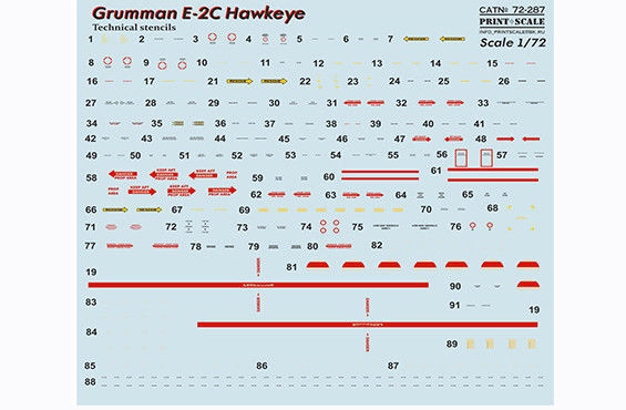 Print Scale 72-287 - 1/72 Wet Decal For Grumman E-2 C Print Scale 72-287 - 1/72 Wet Decal For Grumman E-2 C