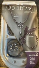 BEAD ELEGANCE PURPLE PENDANT NECKLACE  BRACELET BEAD JEWELRY KIT