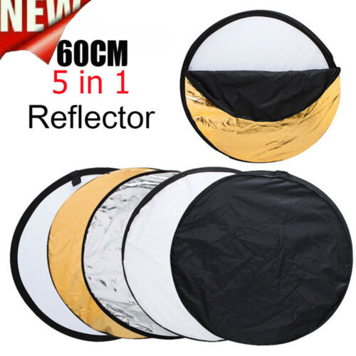 Light Reflector 5in1 60cm Photography Multi Disc Studio Photo Round Diffuser - Picture 1 of 12