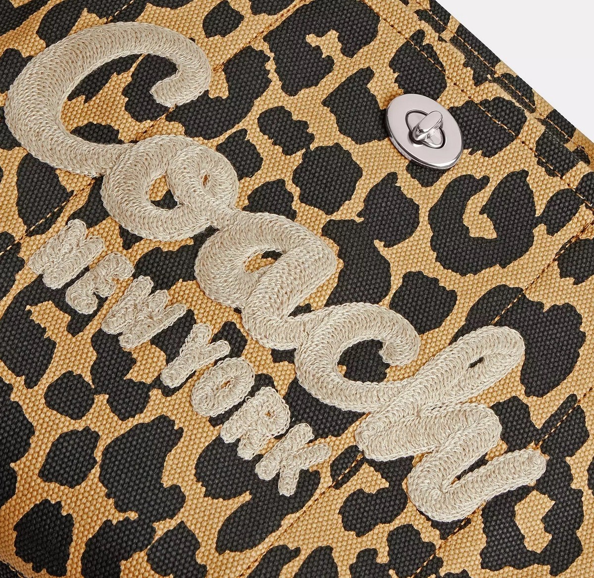 COACH CP770 Cargo Tote with Leopard Print Medium Canvas NWT