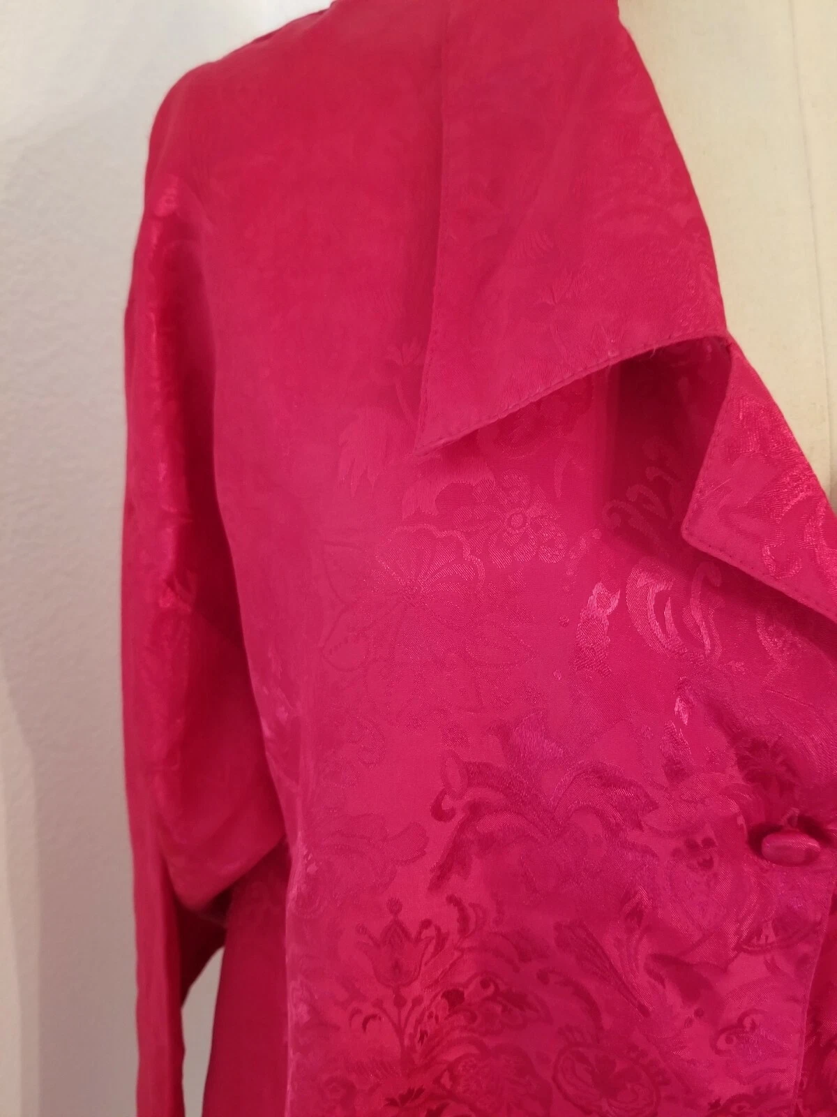 UNDERCOVER Camicia Victorias Secret taglia S abito floreale setoso maniche lunghe con bottoni rosa donna