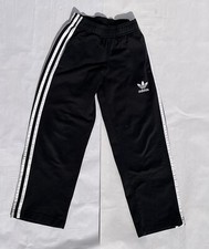 Adidas Boys Black Sweatpants with Three White Stripes Size XS