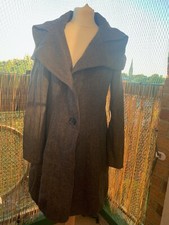 Patrizia Luca Milano, Size Large, Brown/black Striped Coat,knee Length Pre-owned
