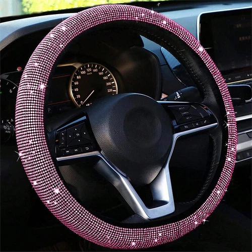1PC Crystal Diamond Steering Wheel Cover Bling Glitter Interior Car Protector - Picture 13 of 16