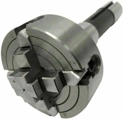 4 Jaw 70MM Independent Chuck With R8 Shank Arbor 7/16''X20 UNF Thread 14X1