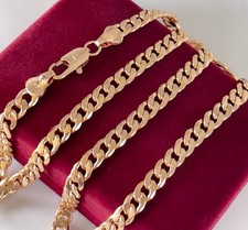 Deluxe Herren Damen Panzer Halskette 5mm 750er Rolled Gold 18K vergoldet 55cm