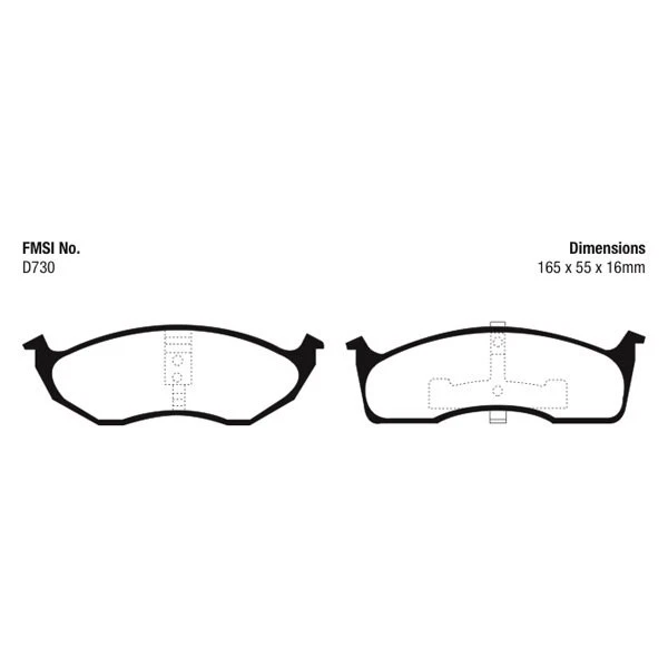 For Dodge Neon 2000-2005 EBC DP41623R Yellowstuff Front Brake Pads Foto 2 de 4