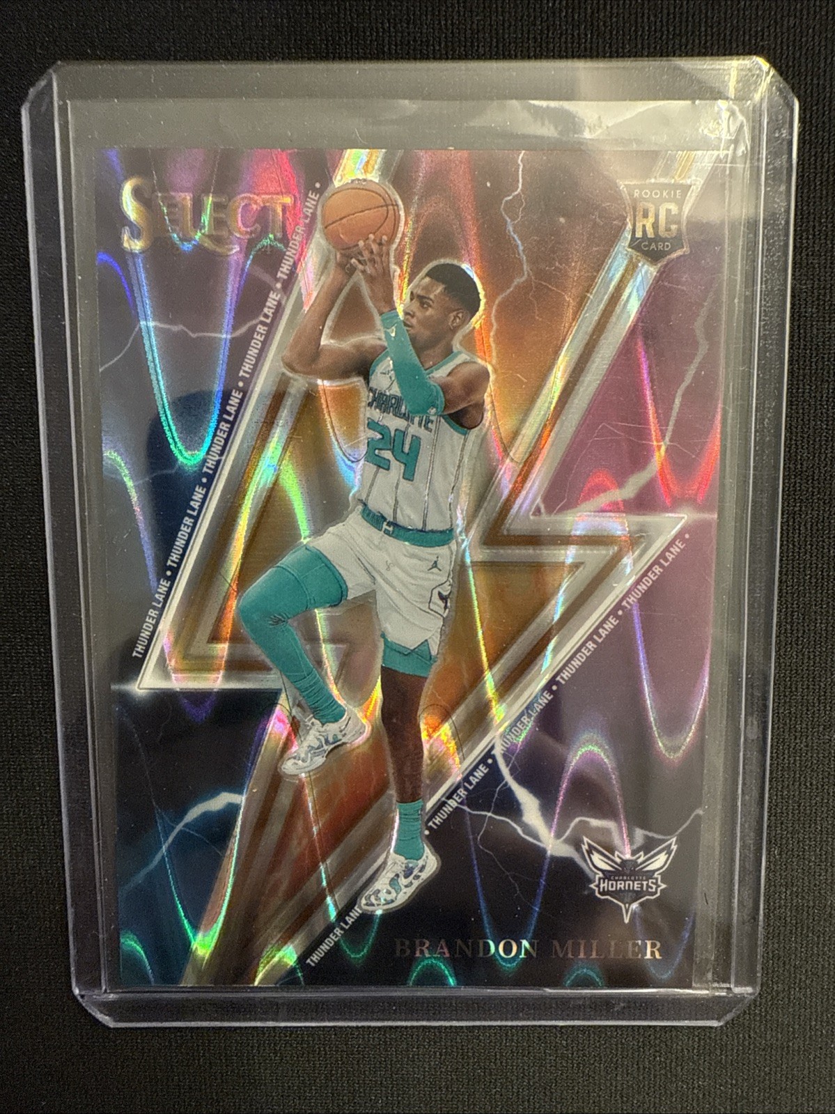 2023-24 Panini Select Brandon Miller Thunder Lane Tectonic Prizm Hornets RC #12