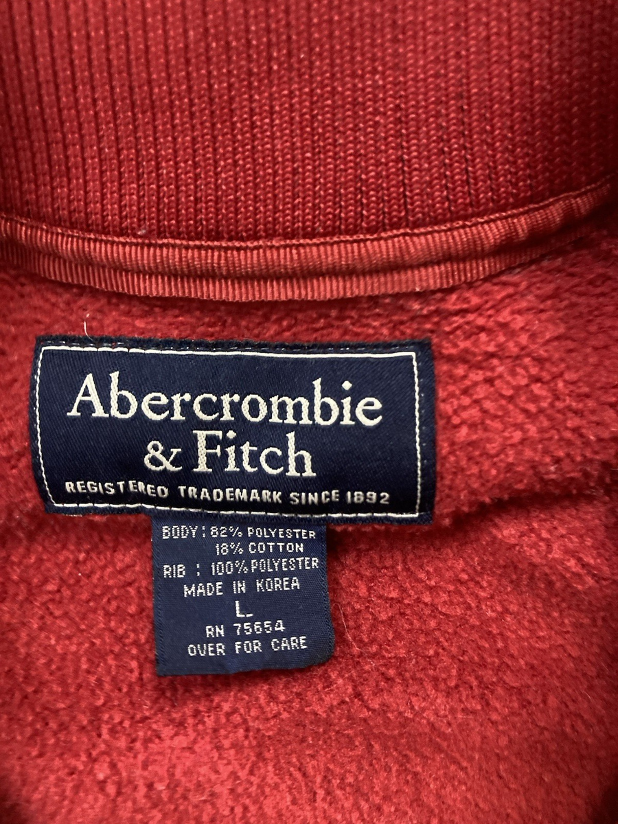 VINTAGE Abercrombie & Fitch Full Zip Track Jacket Men Large Red
