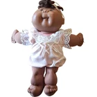 Vintage Cabbage Patch Brown Baby Doll with Lace Outfit 1980s Collectable