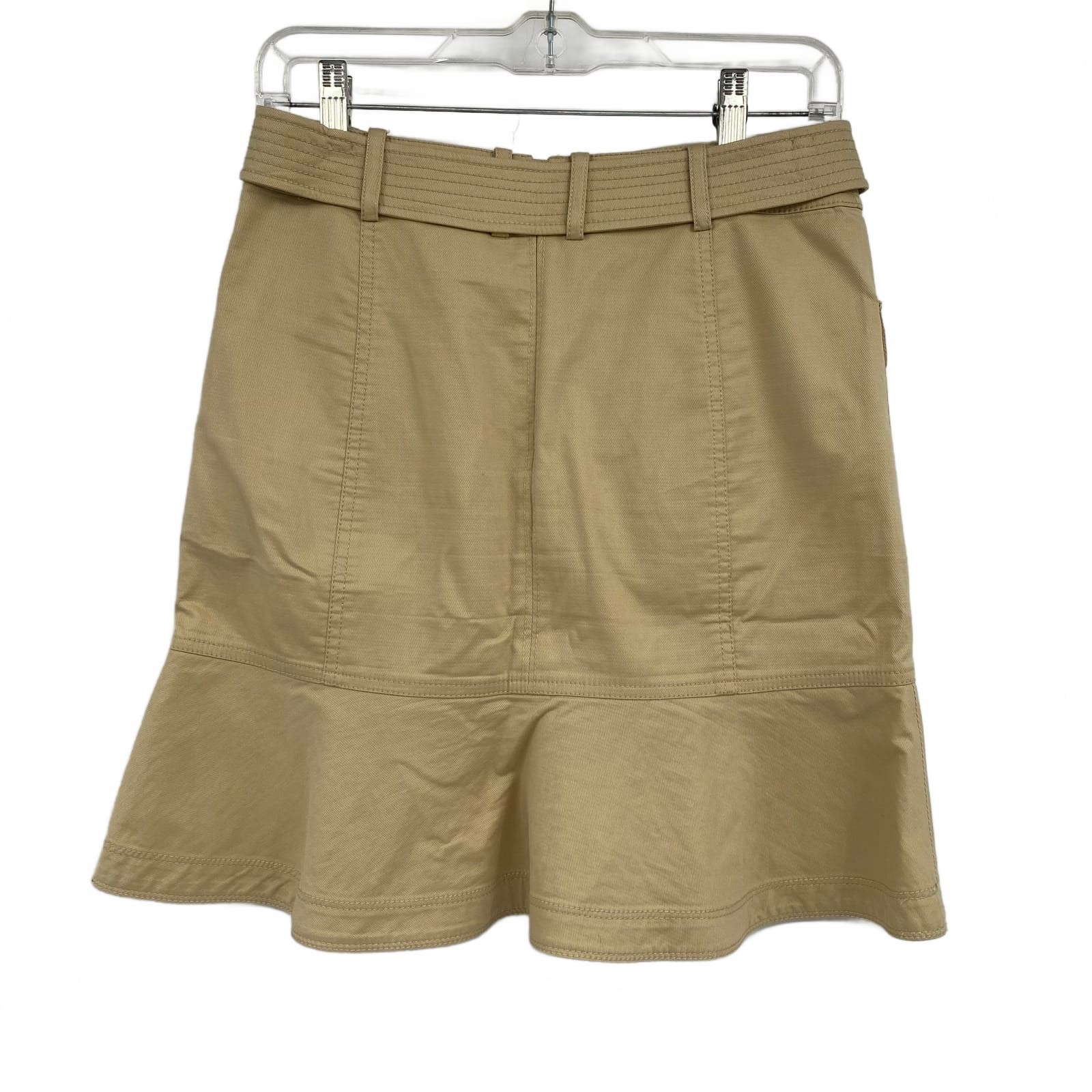 Tory Burch Tan Cotton Blend Midi Belted A-Line Skirt | Regular 0 Women’s thumbnail 2