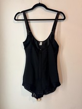 Ladies Shapewear Removable Straps Black Corset Zip Size Large