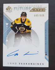 2018-19 SP Authentic Urho Vaakanainen Future Watch Auto RC 645/999 #235 Bruins