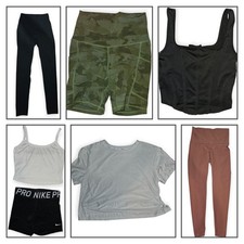Women's Lot of 7 Active Wear Workout Tops Outfit Set Leggings Small