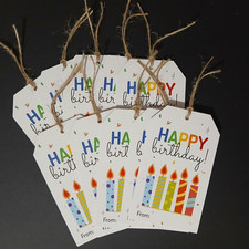 10 Large Birthday Gift Tags~ 3.5" x 2"~ Birthday Party~ Package Tags
