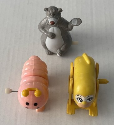 Vintage Used 1980s Baloo Bear Supertoys Monkey Caterpillar Mini Wind Up Toys Lot