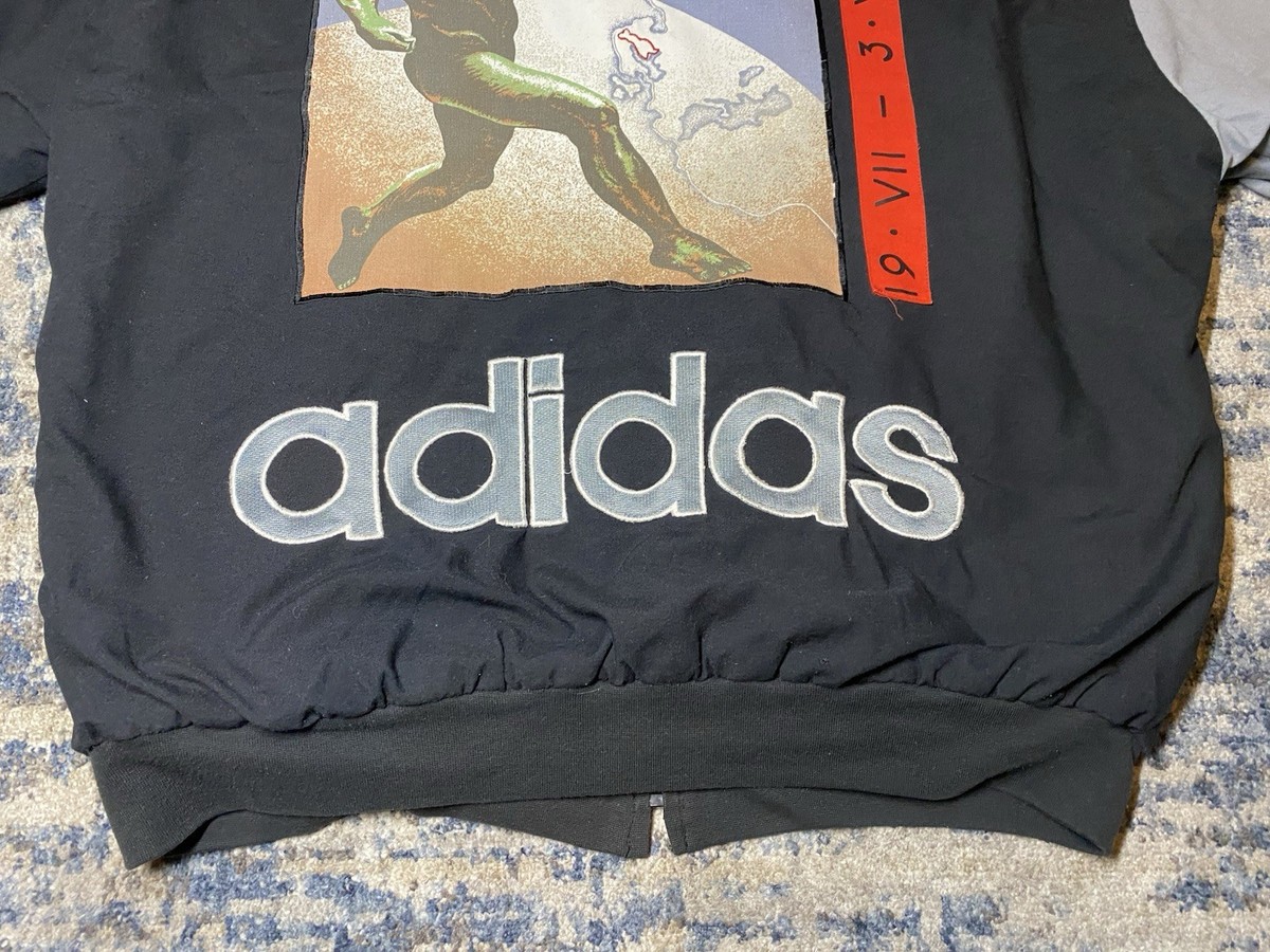 ジャケット・アウター 90supremestreethiphoplevistussychampion Adidas Olympics Jacket Mens L 80s Full Zip Bomber Helsinki