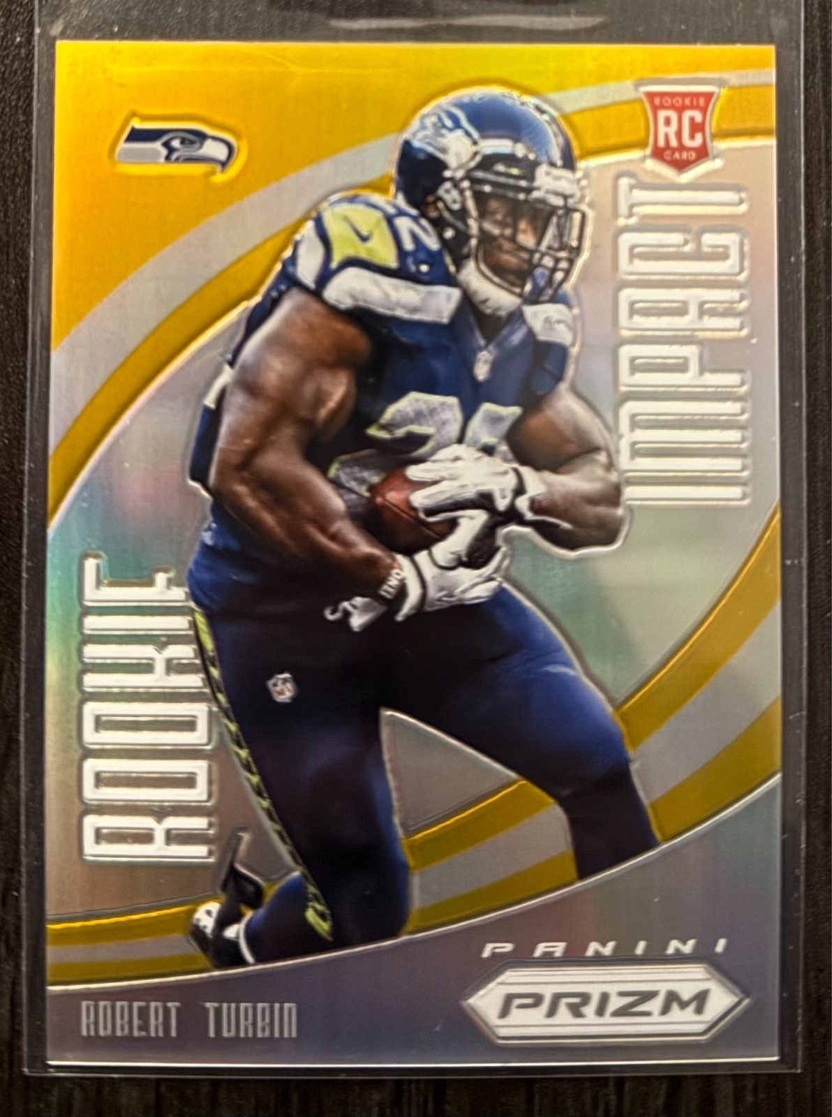 Robert Turbin Panini Prizm Rookie Impact #6 Gold Prizm