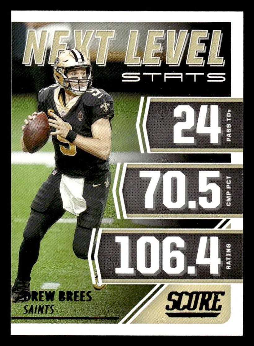 2021 Score #NL7 Drew Brees Next Level Stats Card New Orleans Saints