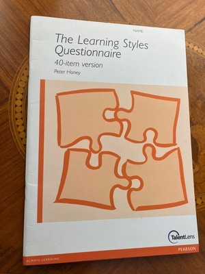 The Learning Styles Questionnaire 40 item version by Peter Honey