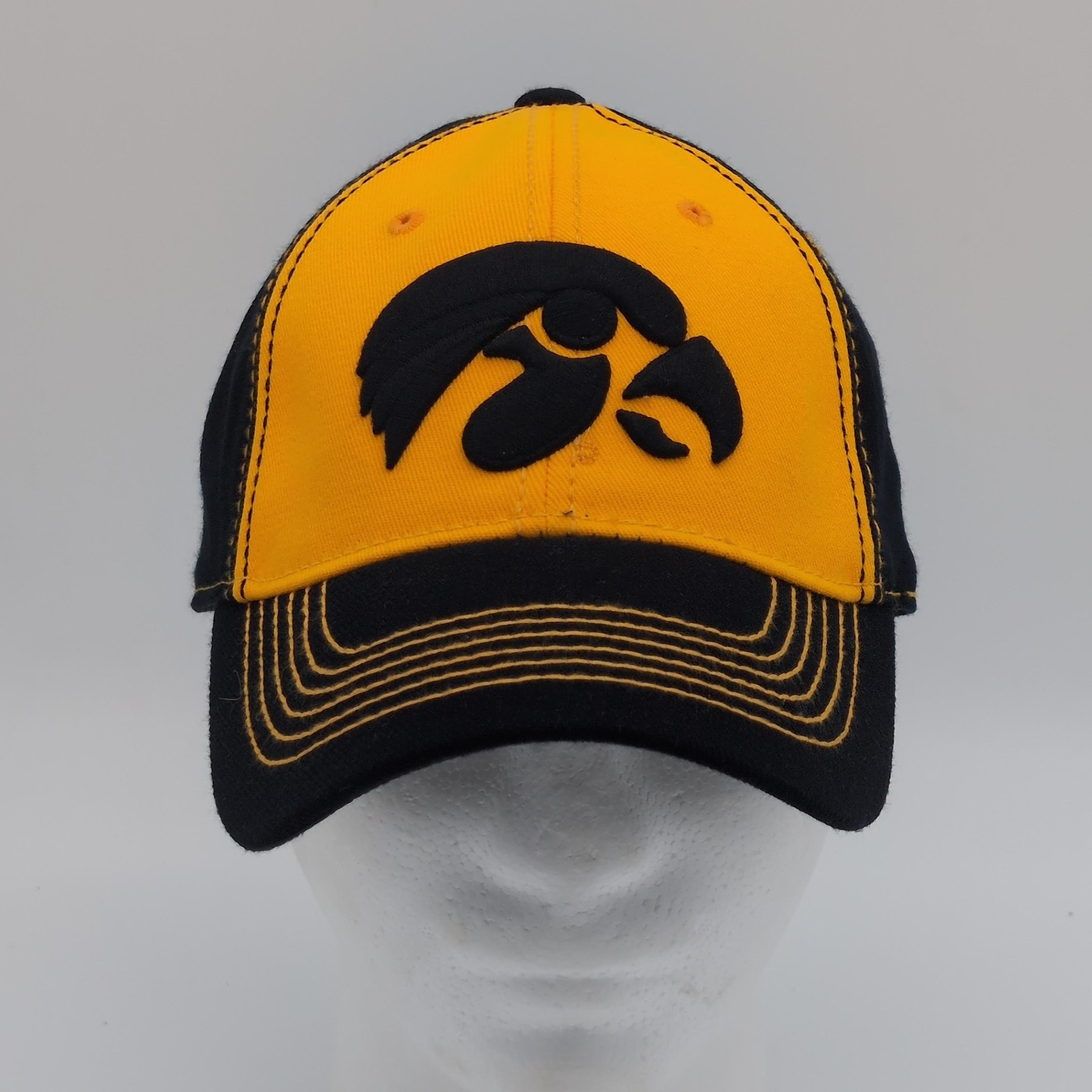 Iowa Hawkeyes Hat Cap Fitted Mens One Size Yellow NCAA Football Top Of The World