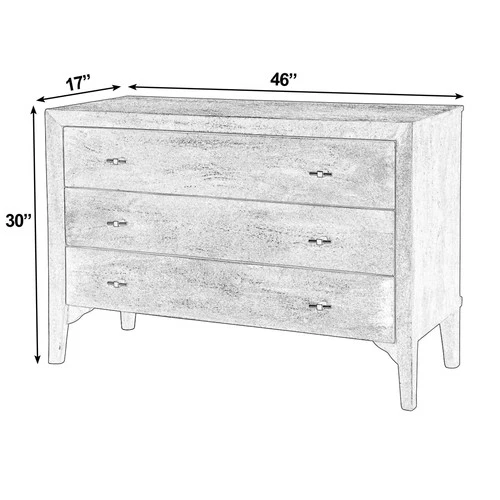 Butler Specialty Company Rockport 46" W Wood 3 Drawer Dresser - Gray - Picture 5 of 5
