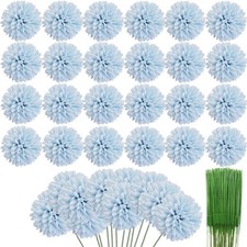 36 Pcs Artificial Chrysanthemums Heads Flowers  Silk Chrysanthemum Bouquet Whi...