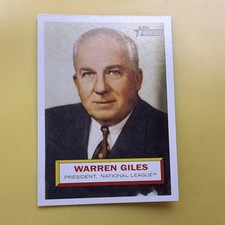 2005 Topps Heritage Warren Giles #2 National League Baseball Card