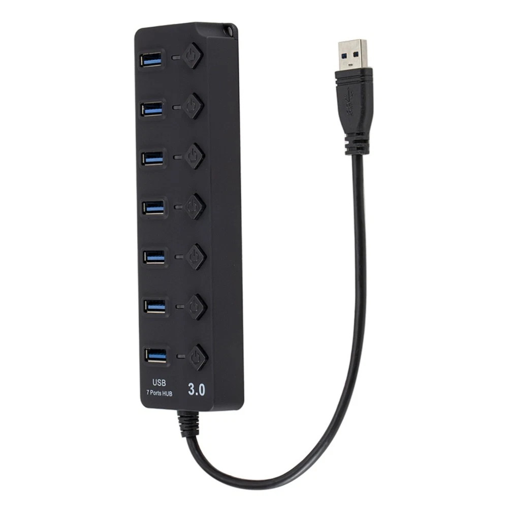 7-Port USB Hub Adapter for Laptop with Multi-Device Connectivity
