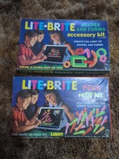 Vintage 1968 LITE BRITE Accessory SHAPES FORMS  Refill Kit 2 Kits 5473 5472