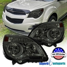For 2010-2015 Chevy Equinox Lt Ls Smoke Headlights Halogen Headlamps Pair Lr