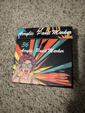 Acrylic Paint Markers 36-Pack for Fabric, Rock, Glass, Wood, Paper, Canvas