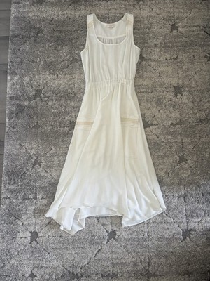 white halter high low dress Ramy Brook XS Pleated Waist Chiffon T1 Pink Dresses for Women