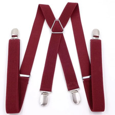 4 Clips 2.5CM Wide Men Suspenders Women Elastic Adjustable Adult Braces Suspende