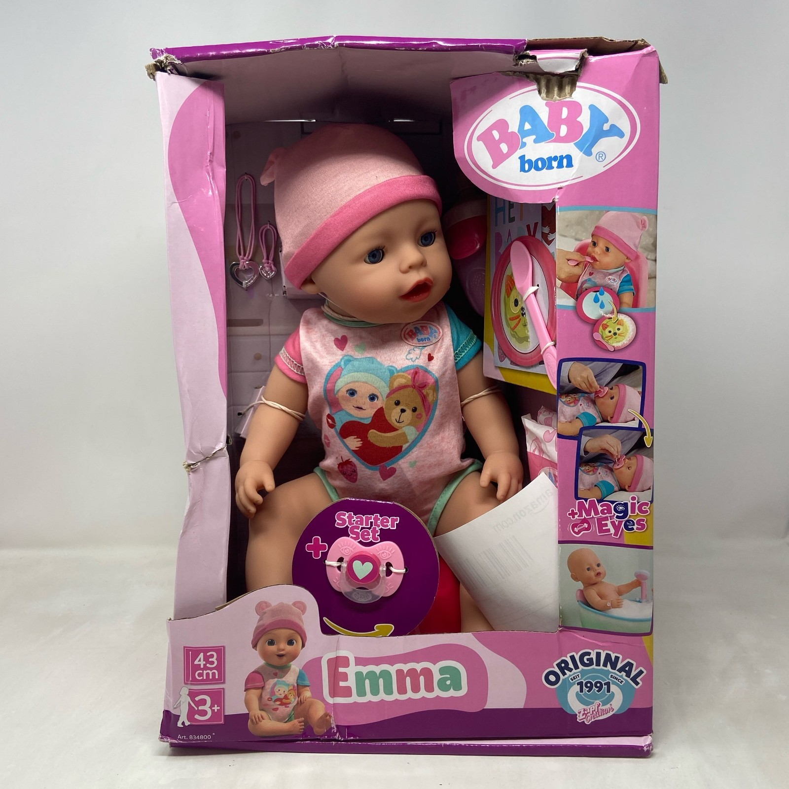 BABY born Emma 43cm Magic Eyes Doll - Pink Outfit by Zapf Cr