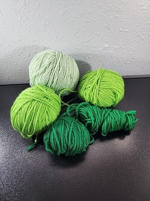 Mixed Lot Yarn 13oz Shades of Green Knitting Crochet Craft Yarn