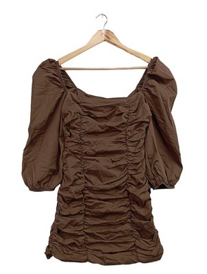 BERSHKA Abendkleid Damen Kleid Gr. DE 38 braun Casual-Look