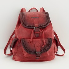 Montana West Faux Leather Large Backpack Red