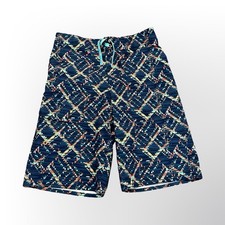 L.L.Bean Swim Trunks Geometric Print Quick Dry UPF 50 Blue Youth Boys Size 16