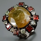 Handmade 14 ct+ Green Sapphire Ring 925 Sterling Silver Size 7 /R442541