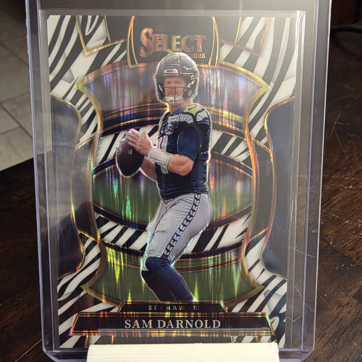 2025 Panini Select Sam Darnold #13 Concourse Zebra SSP Seahawks
