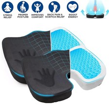 2pc Gel Seat Cushion Pressure Relief Ergonomic Office Chair Cushion for Sciatica