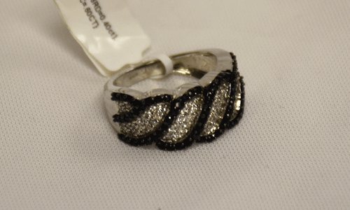 Elegante fascia oro bianco zaffiro diamanti - Foto 2 di 5