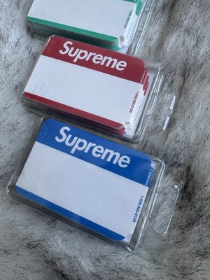 SUPREME Name Badge100 Sticker x 3 Set Pack | Red Green Blue | 2020