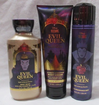 Bath & Body Works Wash Cream Fragrance Mist Set Lot 3 Disney Villains EVIL QUEEN