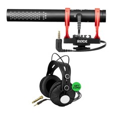 Rode VideoMic NTG On-Camera Shotgun Microphone Bundle with Knox Gear Headphones