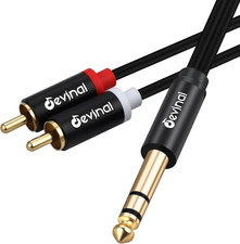 Devinal 1/4" TRS to RCA Y Splitter Cable, 6.35Mm Stereo to Dual RCA Phono Insert