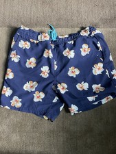 J Crew Men  s Flex Swimwear Blue Floral 5  Inseam Size S